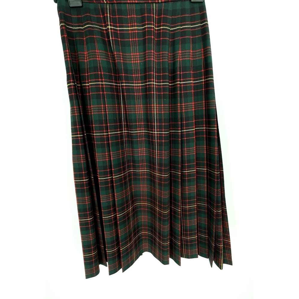 VTG Pendleton Womens Skirt sz 4 Wool Tartan Plaid Pleated Midi Old Money Preppy - Picture 3 of 11